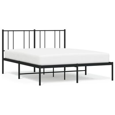 vidaXL Estructura de cama con cabecero metal negro 140x200 cm