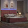 vidaXL Cama con almacenamiento y LED Rosa 200 x 200 cm Terciopelo