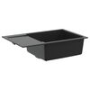 vidaXL Lavabo Negro 780 x 500 mm 80% Cuarzo y 20% Resina