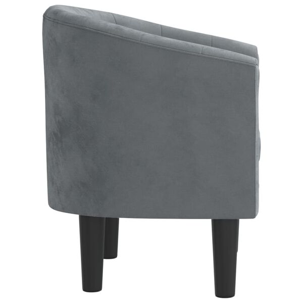 vidaXL Sill&oacute;n de terciopelo gris oscuro
