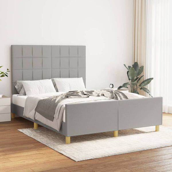 vidaXL Cama sin colch&oacute;n tela gris claro 140x190 cm