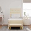 vidaXL Cama tipo Box Spring con colch&oacute;n Crema 80 x 200 cm tela