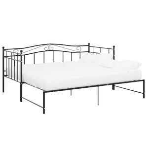 vidaXL Estructura sofá cama extraíble sin colchón metal negro 90x200cm