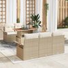 vidaXL Conjunto de sof&aacute;s de jard&iacute;n 6 pcs Beige y Crema rat&aacute;n sint&eacute;tico