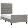 vidaXL Estructura de cama sin colch&oacute;n terciopelo gris claro 80x200 cm