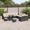vidaXL Conjunto de sof&aacute;s de jard&iacute;n 13 pcs Negro rat&aacute;n sint&eacute;tico