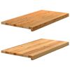 vidaXL Alf&eacute;izares de ventana 2 uds madera maciza roble marr&oacute;n claro