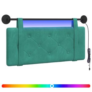 vidaXL Cabecero colgante Con luz LED Tuquesa Terciopelo
