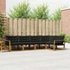 vidaXL Conjunto de sof&aacute;s de exterior con coj&iacute;n 5 pcs Natural y negro