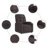 vidaXL Sill&oacute;n reclinable de tela marr&oacute;n oscuro