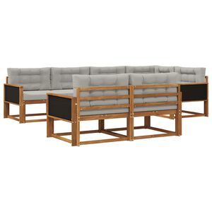 vidaXL Conjunto de sof&aacute;s de exterior 7 pcs Natural y Gris Claro