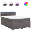 vidaXL Cama box spring con colch&oacute;n cuero sint&eacute;tico gris 140x200 cm