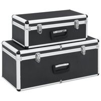 vidaXL Cajas de almacenamiento 2 unidades aluminio negro