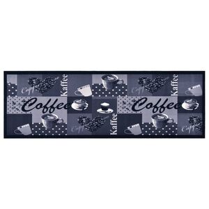 vidaXL Alfombra de cocina lavable Coffee azul 60x180 cm