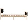 vidaXL Estructura de cama Negro 100 x 200 cm Madera de pino macizo