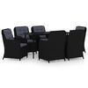 vidaXL Juego de comedor para jard&iacute;n 7 piezas negro
