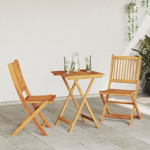 vidaXL Juego Bistro de Jardín 3 pcs Marrón Madera de Acacia Sólida