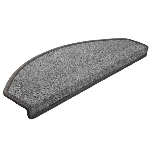 vidaXL Felpudos para escaleras 10 unidades 65x24x4 cm Gris oscuro Semicircular Grande