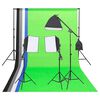 vidaXL Kit iluminaci&oacute;n de estudio fotogr&aacute;fico con fondos y reflector