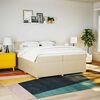 vidaXL Cama box spring con colch&oacute;n tela color crema 200x200 cm