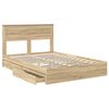 vidaXL Cama con almacenamiento con cabecera Roble Sonoma 140 x 190 cm