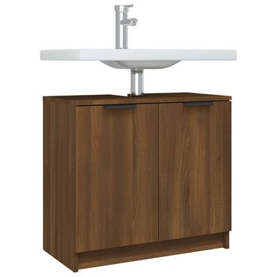 vidaXL Armario baño madera contrachapada roble marrón 64,5x33,5x59 cm