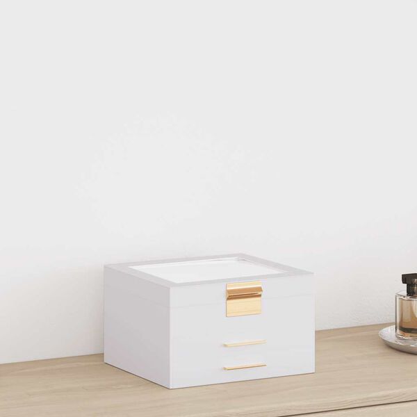 Caja para joyas de 3 niveles blanca 23x20,5x14 cm vidaXL