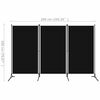 vidaXL Biombo divisor de 3 paneles negro 260x180 cm