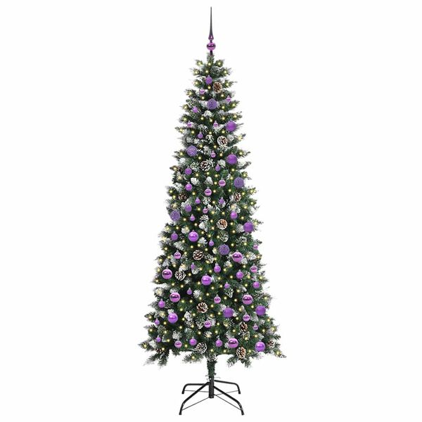 vidaXL &Aacute;rbol de Navidad artificial Verde 210 cm PVC, Pl&aacute;stico y Acero