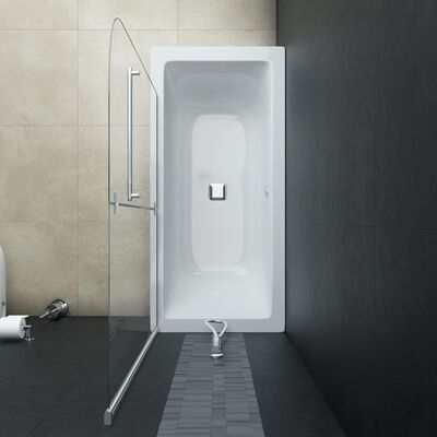 vidaXL Mampara de ducha plegable 2 paneles ESG 95x140 cm