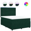 vidaXL Cama box spring con colch&oacute;n terciopelo verde oscuro 140x190 cm