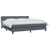 vidaXL Cama box spring con colch&oacute;n terciopelo gris oscuro 180x210 cm