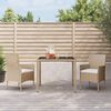 vidaXL Set comedor de jard&iacute;n 3 pzas con cojines rat&aacute;n sint&eacute;tico beige