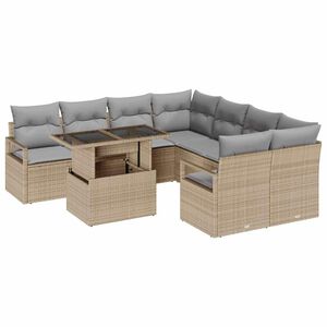 vidaXL Conjunto de sof&aacute; de jard&iacute;n 9 uds. 8-N&uacute;mero de plazas