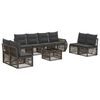 vidaXL Conjunto de sof&aacute;s de jard&iacute;n 9 pcs Gris y Gris Oscuro