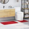 vidaXL Conjunto de alfombra de ba&ntilde;o antideslizante 2 pcs Rojo PP