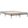 vidaXL Estructura cama madera ingeniería metal gris Sonoma 150x200 cm
