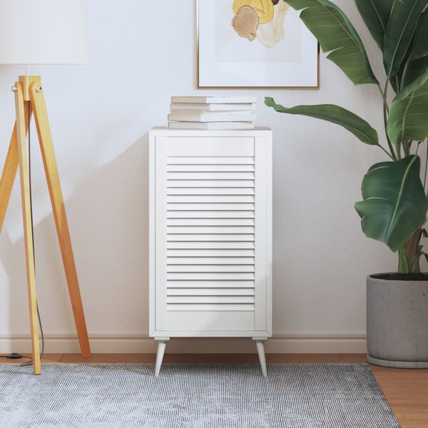 vidaXL Puerta de armario de lamas madera pino blanco 69x39,4 cm