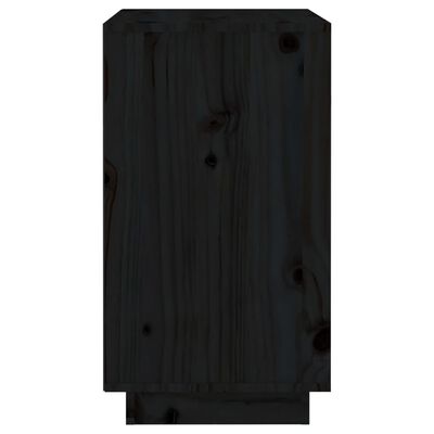 vidaXL Botellero de madera maciza de pino negro 55,5x34x61 cm
