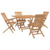 vidaXL Conjunto de Jard&iacute;n 5 uds. Marr&oacute;n Madera de teca maciza