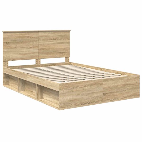 vidaXL Estructura de cama Sonoma 140 x 200 cm Madera de pino macizo