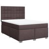 vidaXL Cama box spring con colch&oacute;n tela marr&oacute;n oscuro 140x190 cm