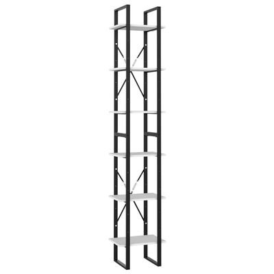 vidaXL Estantería 6 niveles madera contrachapada blanco 40x30x210 cm