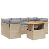 vidaXL Set sof&aacute;s de jard&iacute;n 7 piezas y cojines rat&aacute;n sint&eacute;tico beige
