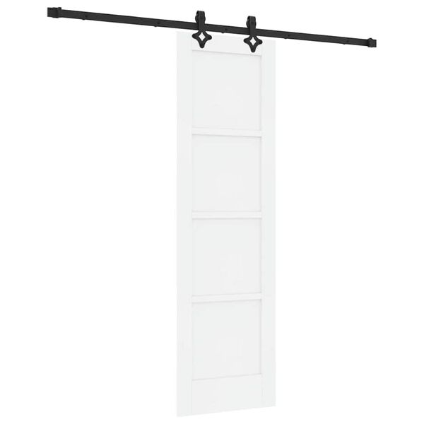 vidaXL Puerta Corredera y Negro 61 x 198,5 cm Madera de pino macizo