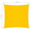 vidaXL Toldo de vela cuadrado tela Oxford amarillo 3,6x3,6 m