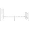 vidaXL Estructura cama sin colch&oacute;n con estribo metal blanco 135x190 cm