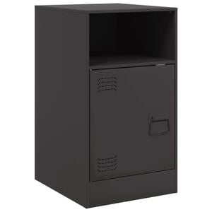 vidaXL Mesita de noche acero negra 34,5x39x62 cm