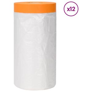 vidaXL L&aacute;mina de polvo con cinta adhesiva 12 uds. Transparente HDPE