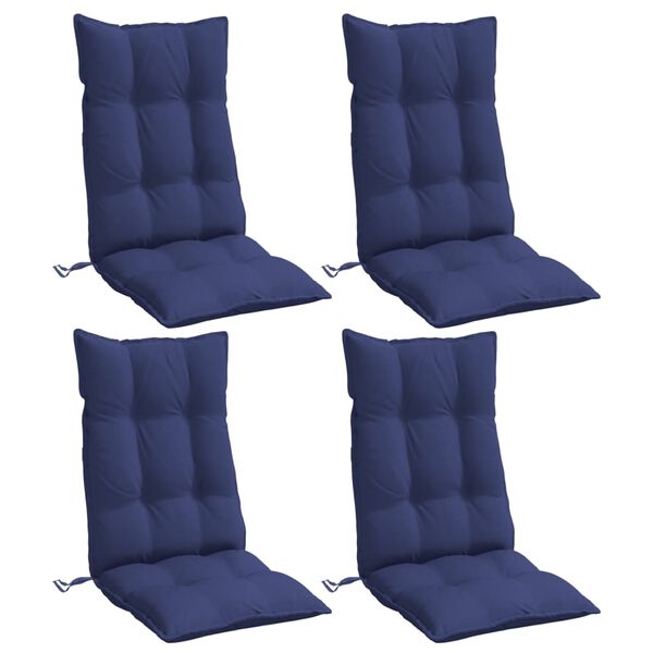 vidaXL Cojines para silla respaldo alto 4 uds tela Oxford azul marino